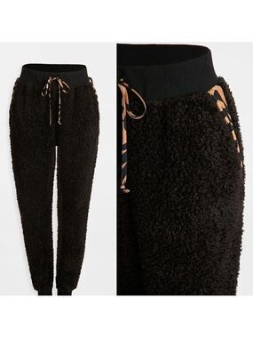 NWT Plush Apparel | Fleece Joggers in tan tiger print